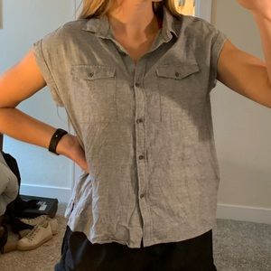 Denim blue button up